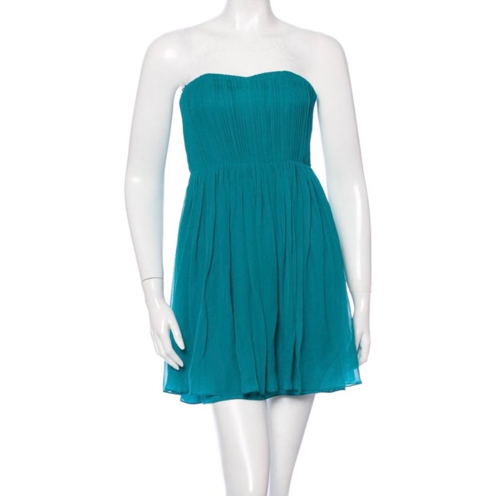Alice + Olivia Silk Strapless Mini Dress